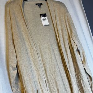 Chaps Light Tan Knit Cardigan